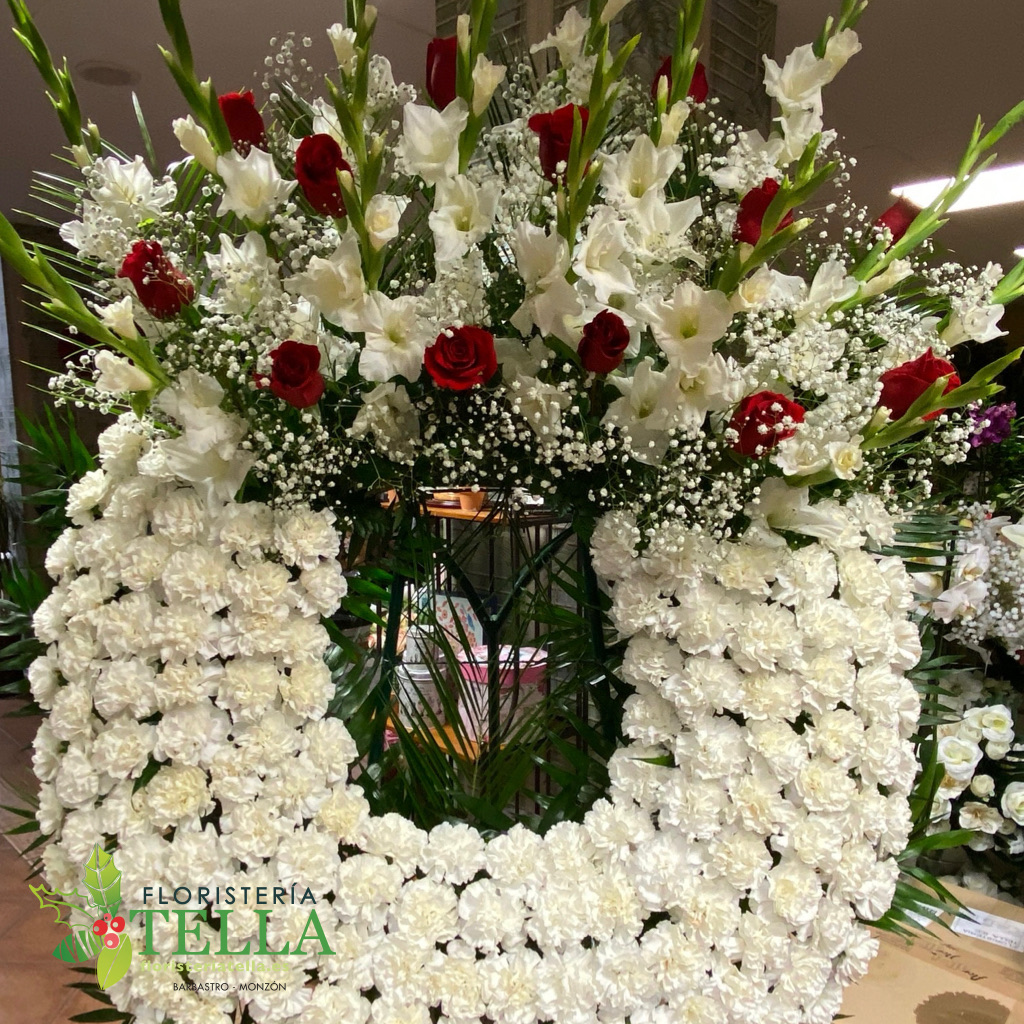 Corona Clásica Funeral Blanca (Normal, Blanco)