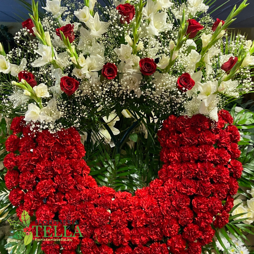 Corona Clásica Funeral Roja