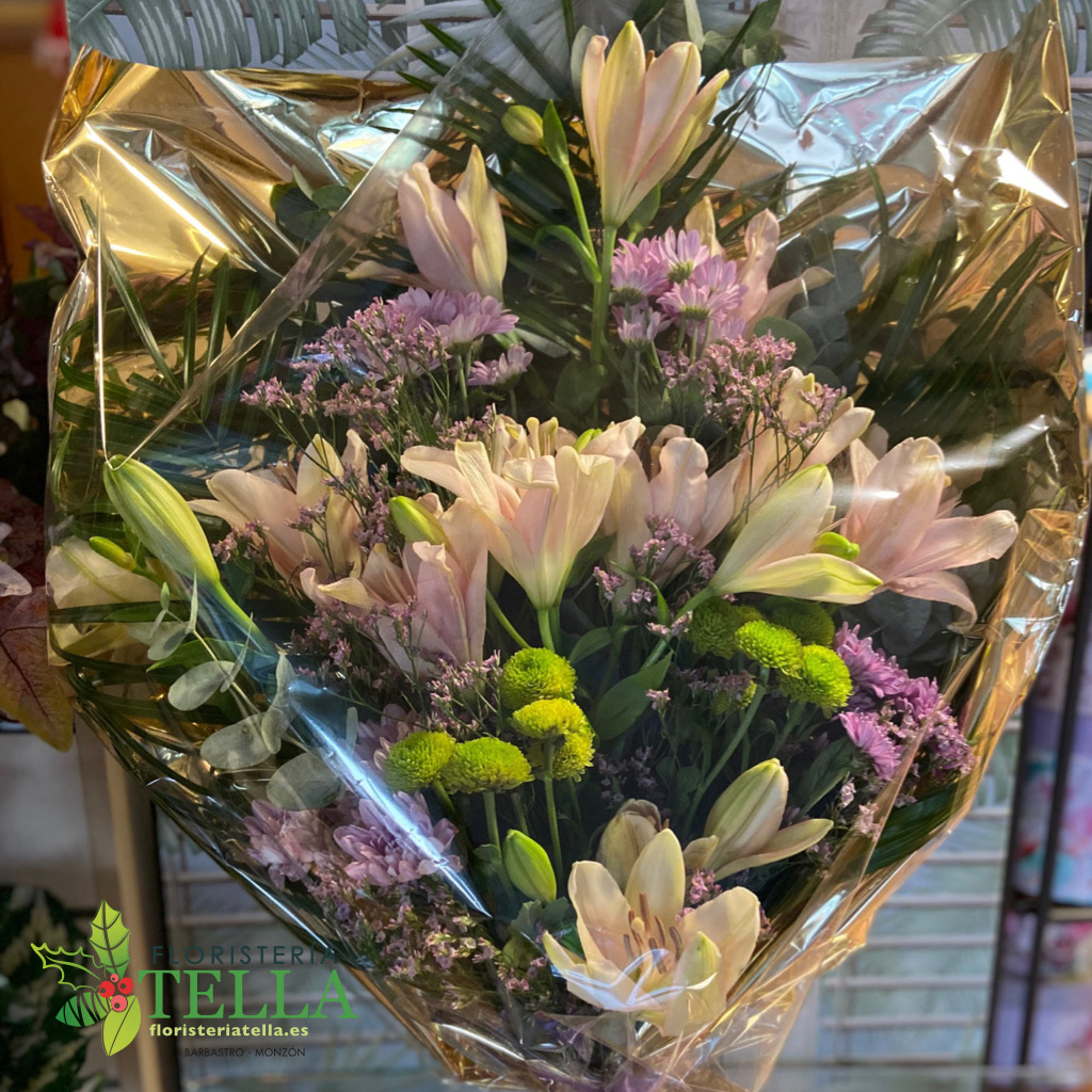 Mixed Funeral Bouquet in pink tones