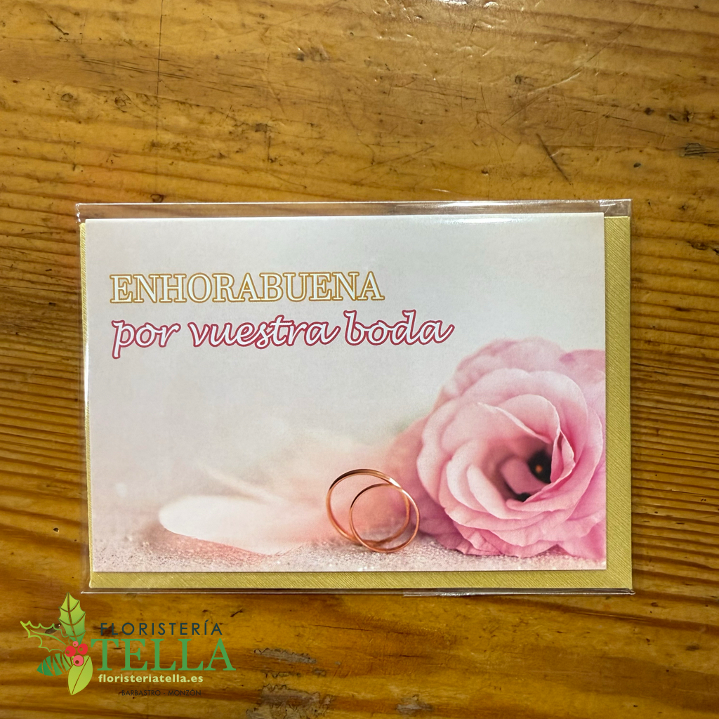 Tarjeta "Enhorabuena por vuestra boda"