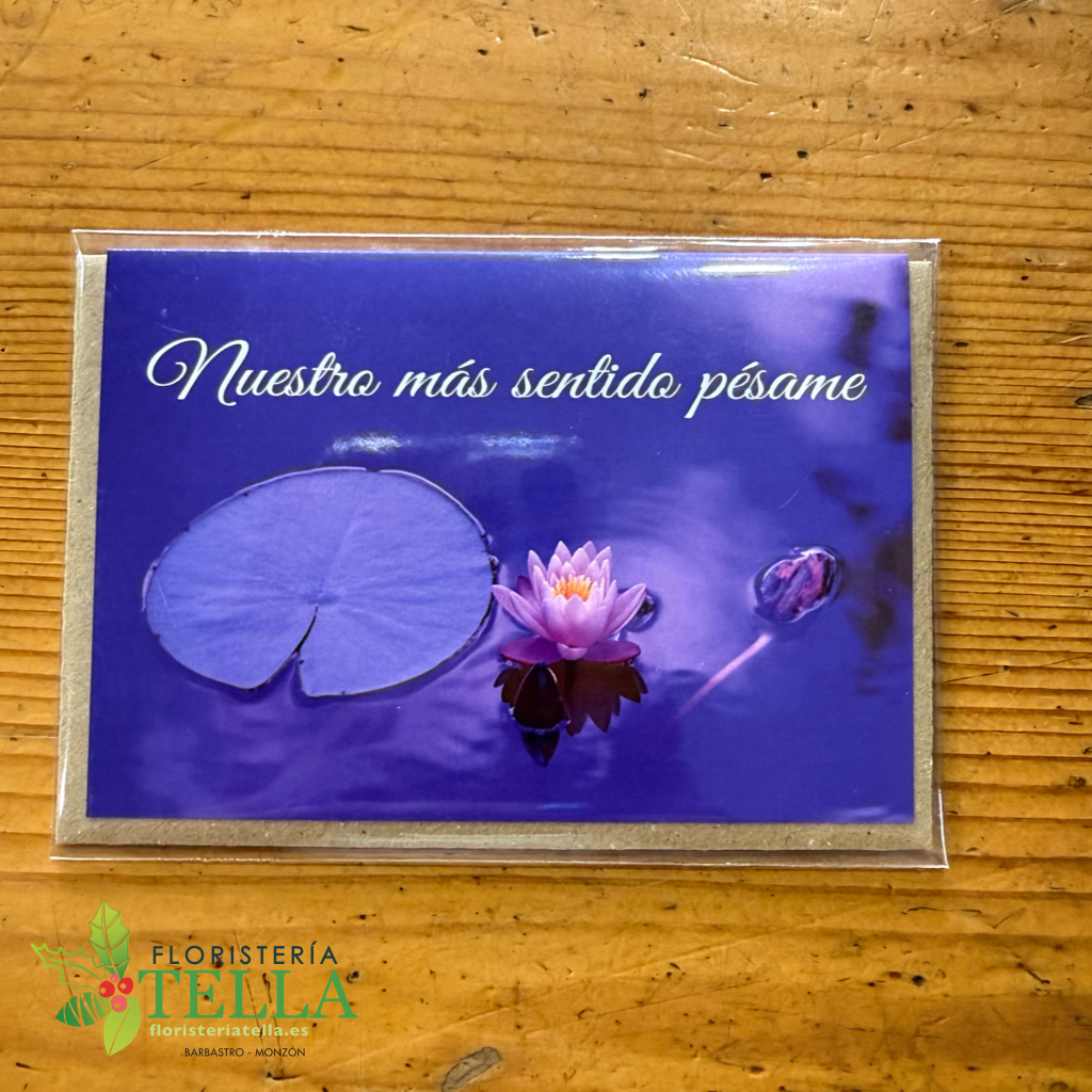 Tarjeta "Nuestro más sentido pésame"