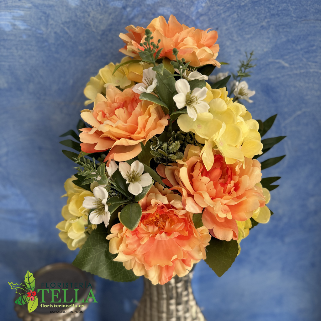 [5683-02] Palma Peonías Hortensias 54 cm