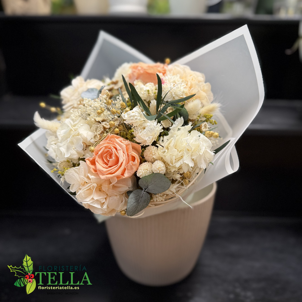 Bouquet Preservado Tono Salmón