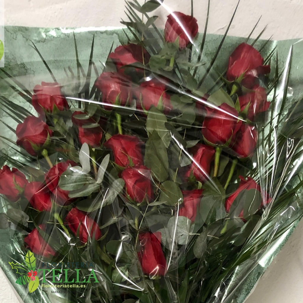 Bouquet de roses rouges (funéraire)